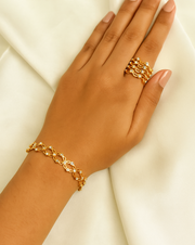 RINGLET-Gold Diamond Bracelet cum Ring – Adjustable & Elegant