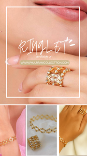 RINGLET-Gold Diamond Bracelet cum Ring – Adjustable & Elegant